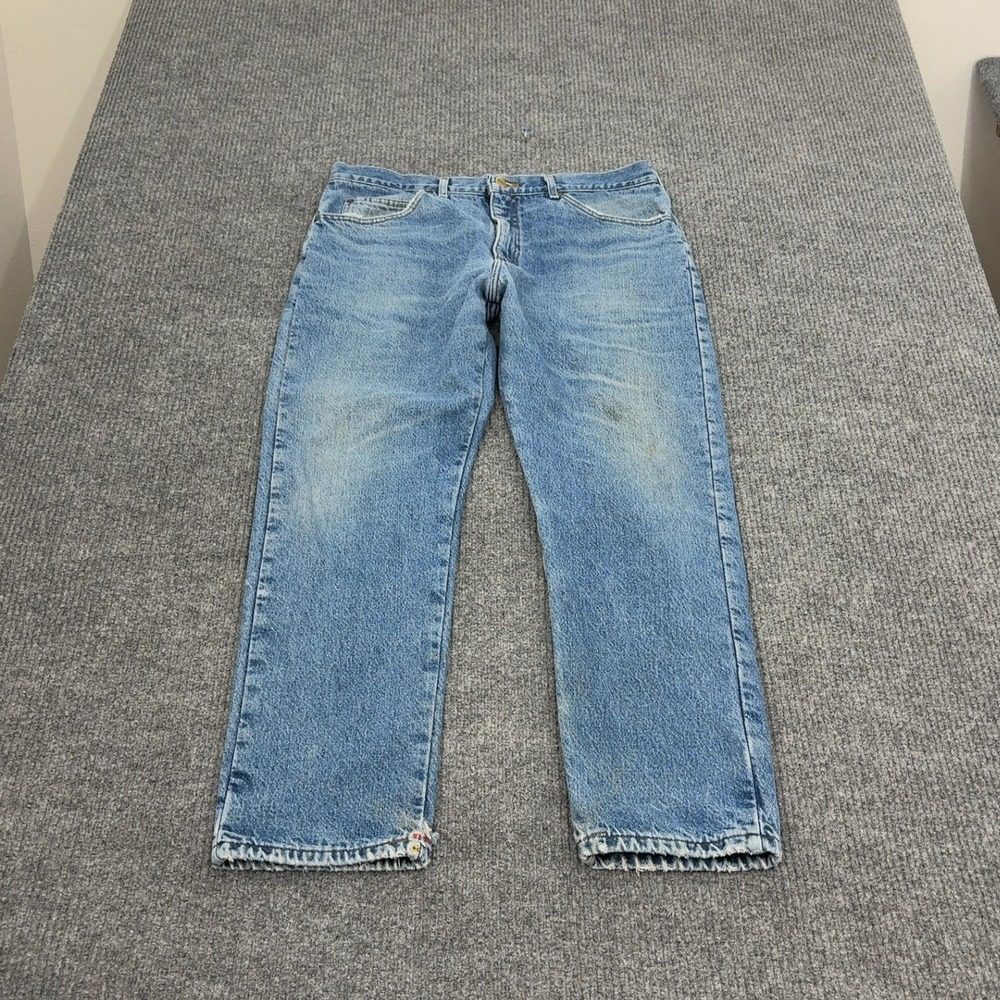 Vintage LL Bean Jeans‎ Mens 38x30 Blue Cotton Flannel Lined Denim Straight Leg